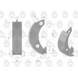 Stabdžių trinkelių rinkinys, 2x priešinga kryptimi besisukantis, 2x koordinatės