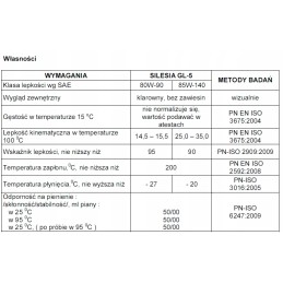 Alyva tilto dėžėms išleisti 80w90 gl 5 silesia