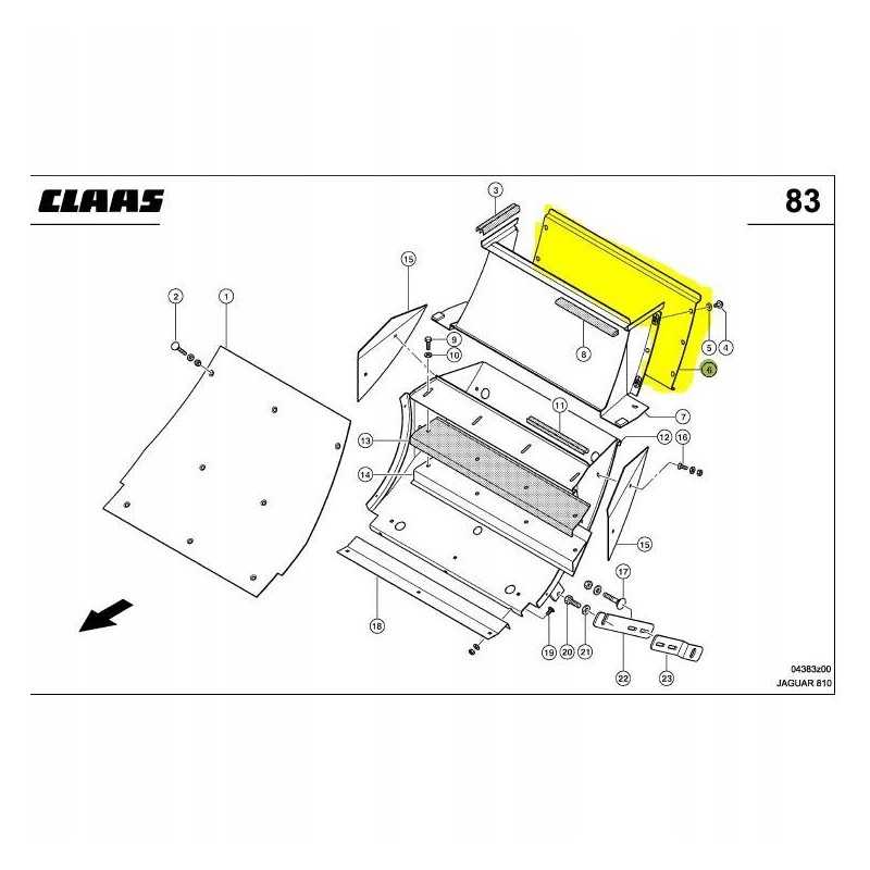 Galinė išmetimo sienelė Claas Jaguar 800 930 0788642