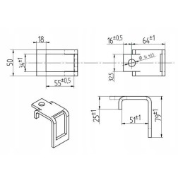 Dantų dangtelis 32x12 32x12 bagra profiliui 50x30
