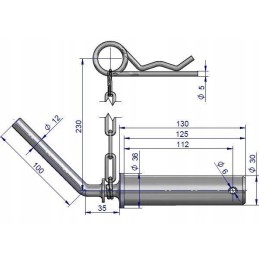 Vilkties kablio kaištis cinkuotas c 330