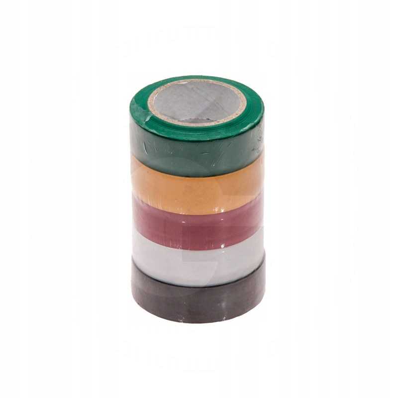 Izoliacinė juosta 19 mm x 5 m juoda balta geltona