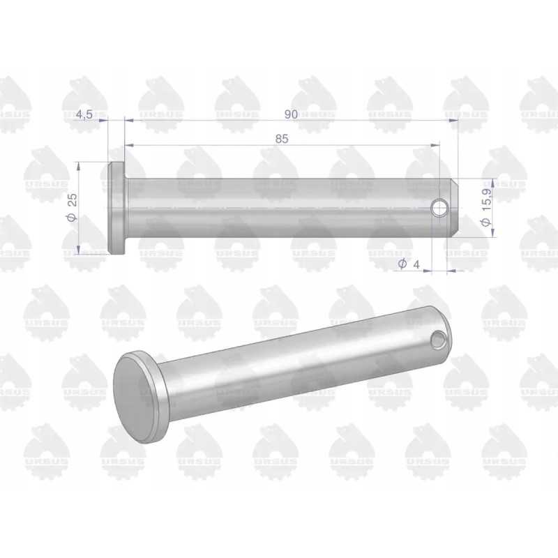 Pc 330 pakabos tvirtinimo kaištis, originalus Ursus