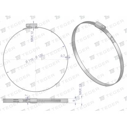 Užveržimo juosta 110 130 sraigių apkaba w2 st