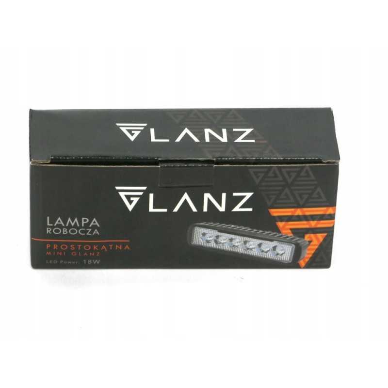 Mini 18w darbinė lempa su 6 glanzų šviesos diodais