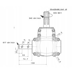 Trąšų barstytuvo pavara 1 1