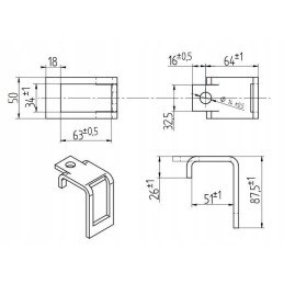 Dantų dangtelis 32x12 bagra profiliui 50x50 1417 00