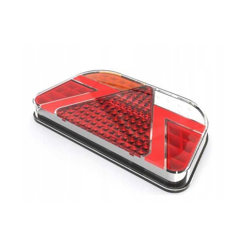 Trikampis kombinuotas galinis žibintas, 82LED, kairysis, 7 funkcijos