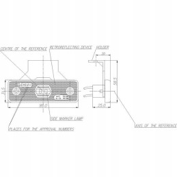 Halogeninė šoninė gabaritinė lemputė, stačiakampė, LED 12-24