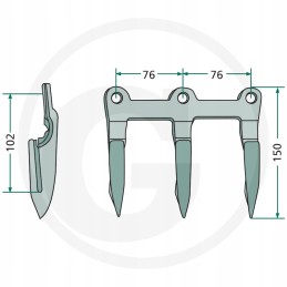 Trigubas durtuvas john deere h153855