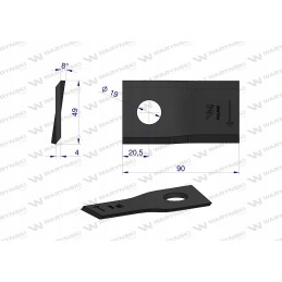 Vejapjovės peilis dešinysis 90x48x4 1448261 Krone 25 vnt.