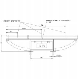 Stačiakampis kombinuotas galinis žibintas, 5 kontaktų kairysis, LED
