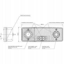 Stačiakampis kombinuotas galinis žibintas, 5 kontaktų kairysis, LED