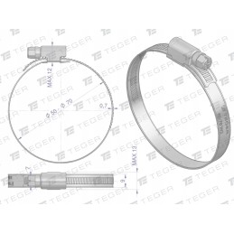 Tvirtinimo juosta 50 70 sliekinis gnybtas W2 plieninis