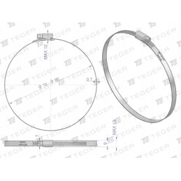 Tvirtinimo juosta 70 90 sliekinis gnybtas W2 plieninis