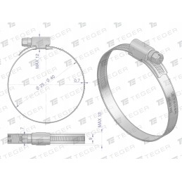Tvirtinimo juosta 25 40 sliekinis gnybtas W2 plieninis