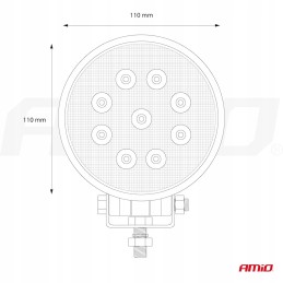 Halogeninis prožektorius darbo lempa 9x LED 12 24v 110mm