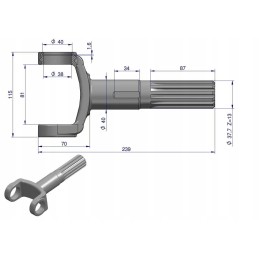 Priekinės ašies rato velenas 67453120 c 385