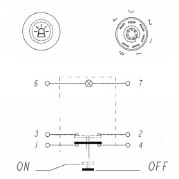 Apvalios blykstės mygtuko jungiklis
