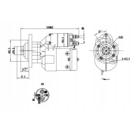 Deutz starteris su pavara 12v 2 7kw 9z Agria