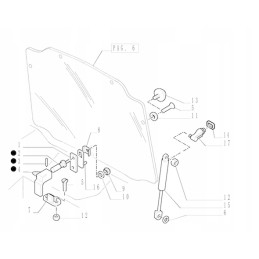 Priekinio ir galinio lango rankenos korpusas new Holland