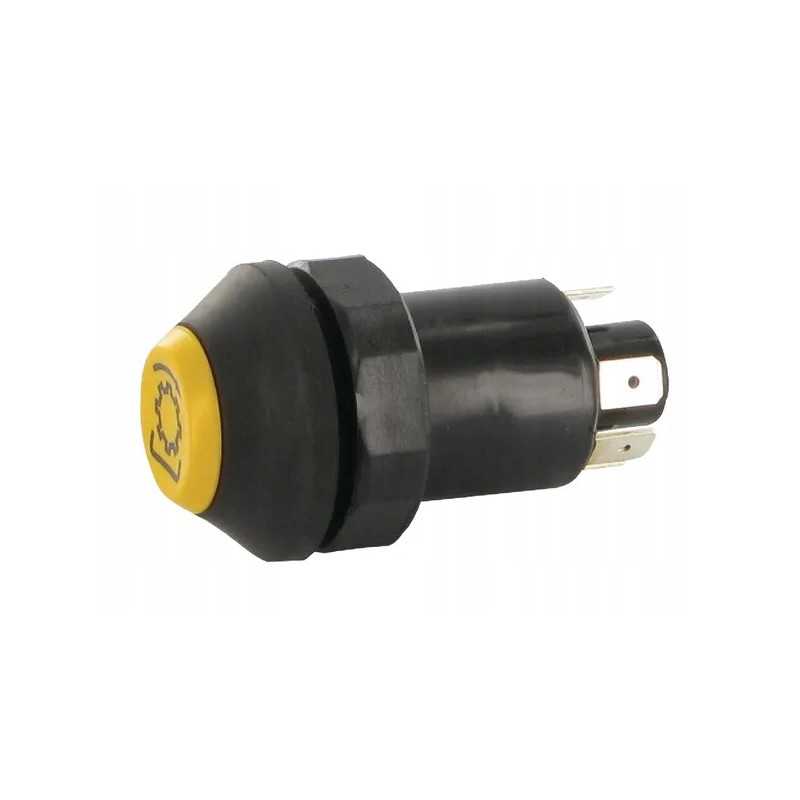 Kardaninio veleno mygtuko jungiklis, apvalus, geltonas