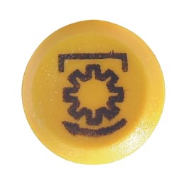 Kardaninio veleno mygtuko jungiklis, apvalus, geltonas