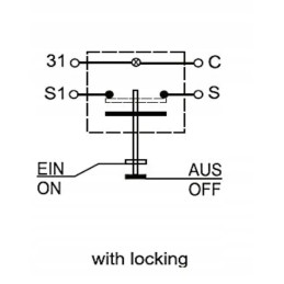 Kardaninio veleno mygtuko jungiklis, apvalus, geltonas