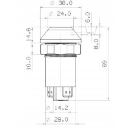 Apvalus avarinės šviesos mygtukas