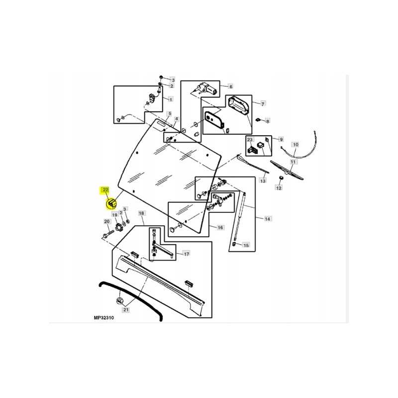 John deere priekinio stiklo sandariklis vg12294