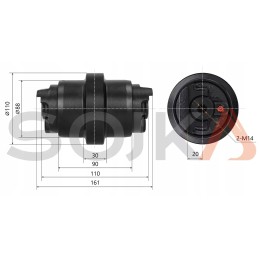 Vikšrinis volas hitachi zx27u 2 zx27u 3 zx30u zx35u