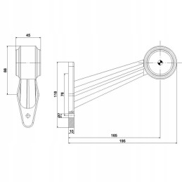 Raudona ir balta LED markerinė traktoriaus lempa