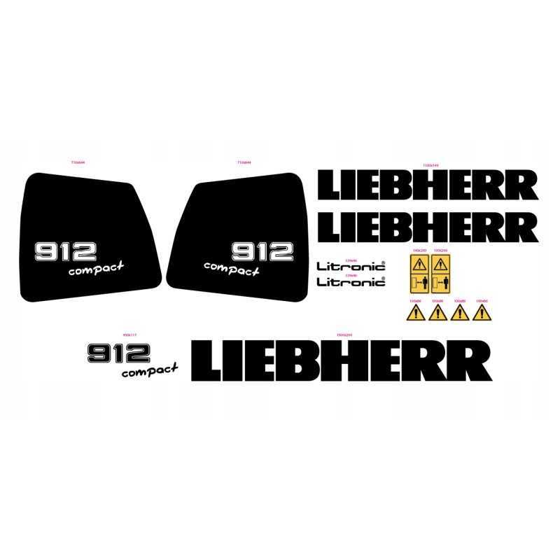 Liebherr a 912 kompaktiškų lipdukų rinkinys