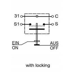 Apvalus mygtukas, skirtas darbo lempoms