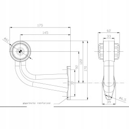 Raudonos ir baltos spalvos šviestuvas Ursus Zetor Kubota