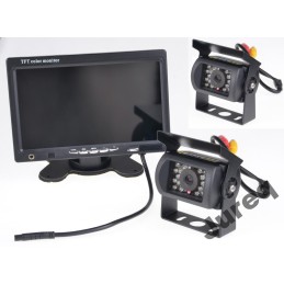 2x IR atbulinės eigos kameros 24m LCD 7 traktoriaus kombainas