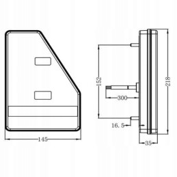 Trikampis 45LED galinis žibintas, dešinė, buldozeris, ekskavatorius