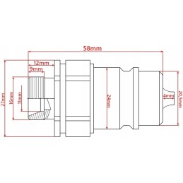 Euro greitųjų jungčių komplektas, M16 lizdas, M16 kištukas