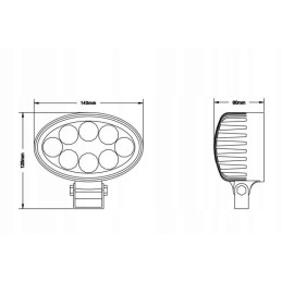 Darbinė lempa 8 LED 24W 9 32V 1800lm halogeninė 4x4