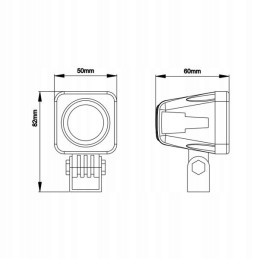 Kvadratinė halogeninė darbo lempa 1LED 9 32V 800lm