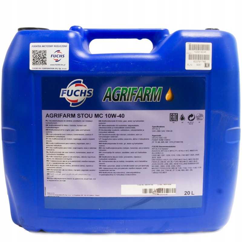 Fuchs agrifarm stou mc pro 10w40 20l