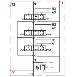 Hidraulinis skirstytuvas 3 sek 40l su variklio fiksatoriumi