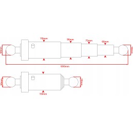 Cilindro pavaros hidraulinis eigos 580 6 tonų lizdas