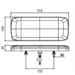 Trikampis kombinuotas galinis žibintas 104LED neoninis kairysis