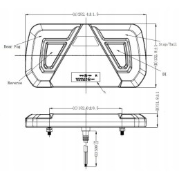 Galinis žibintas su LED trikampiu, kairysis, 6 funkcijos, 32 LED