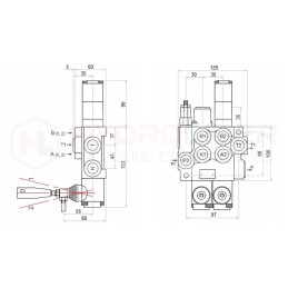 2 sekcijų hidraulinis skirstytuvas, 40l, plūduriuojantis