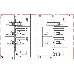 3 sekcijų hidraulinis skirstytuvas, 80l, su užraktu