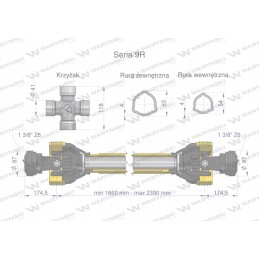 Šarnyrinis ir teleskopinis velenas 1660 2390 mm 1890 nm ce 2