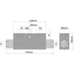 Hidraulinis vožtuvas vbpde 1 4 grįžtamasis užraktas 20l cilindrui