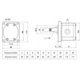Transmisijos daugiklis PTO siurblys gr2 4cm3 6l sriegis
